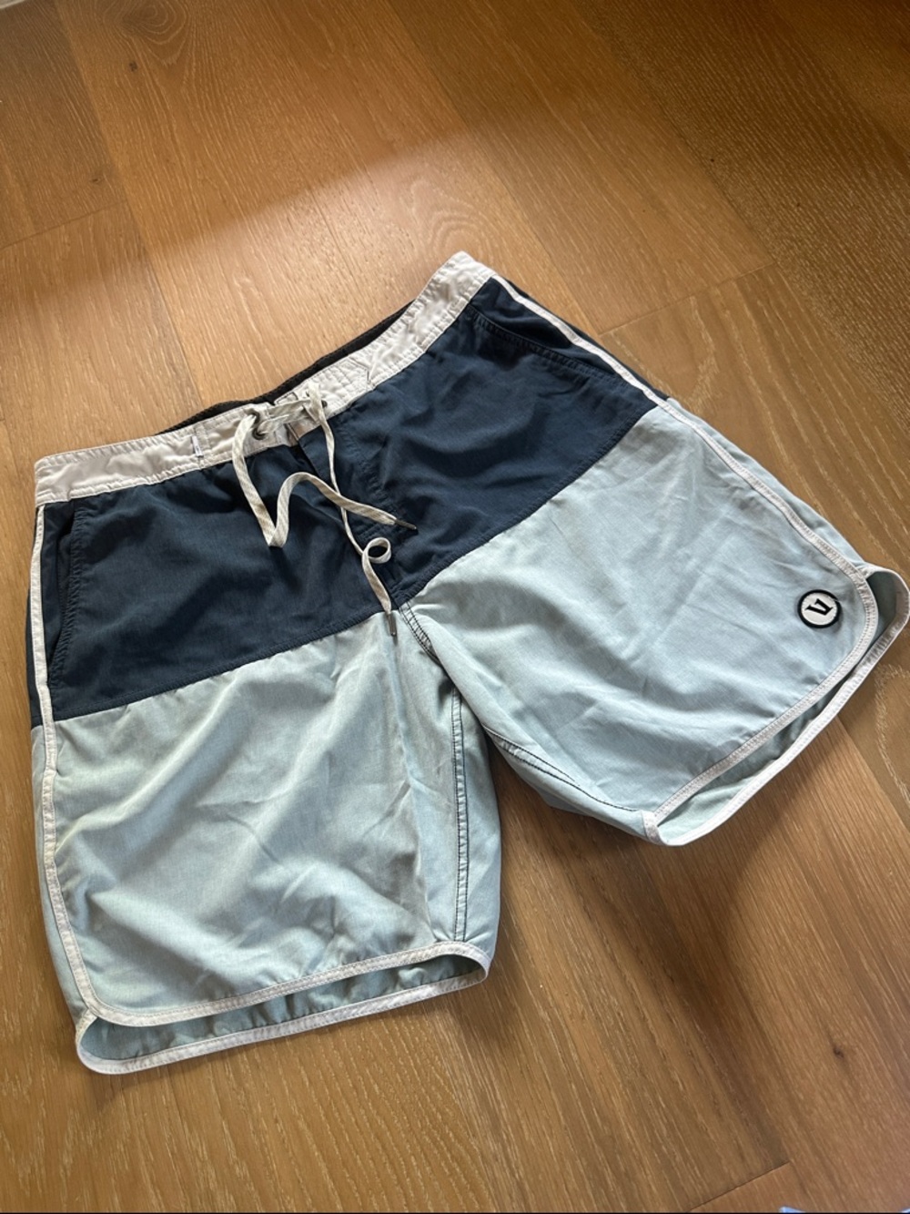 Vuori Two-Tone Navy and Light Blue Swim Shorts